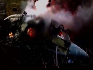 Сбитый в Славянске вертолет Скриншот видео GRAFTV03 / YouTube